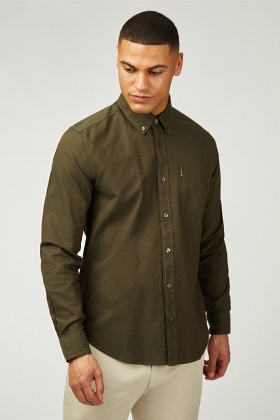 Ben Sherman Signature Long Sleeve Oxford Shirt - Camouflage