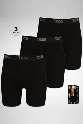 D555 Pack Of Three Cotton Big & Tall Boxer Shorts - Black