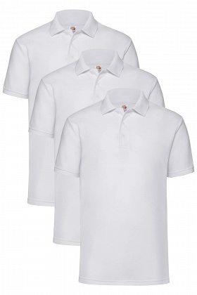 Fruit of the Loom Polo Shirt 3 Pack - White