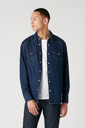 Wrangler Western Shirt - Dark Stone