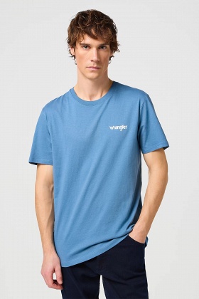 Wrangler 2 Pack Sign Off T-Shirts - Captain Blue and Vintage White